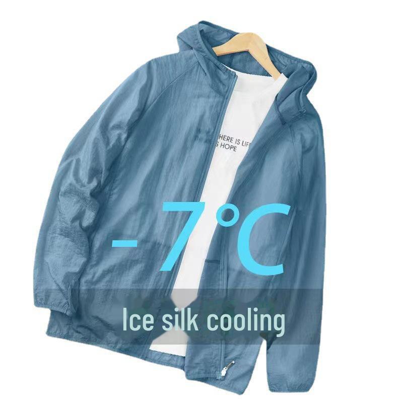 Мужская и женская легкая куртка Ice Silk с защитой от солнца — с капюшоном и дышащая для активного отдыха и рыбалки