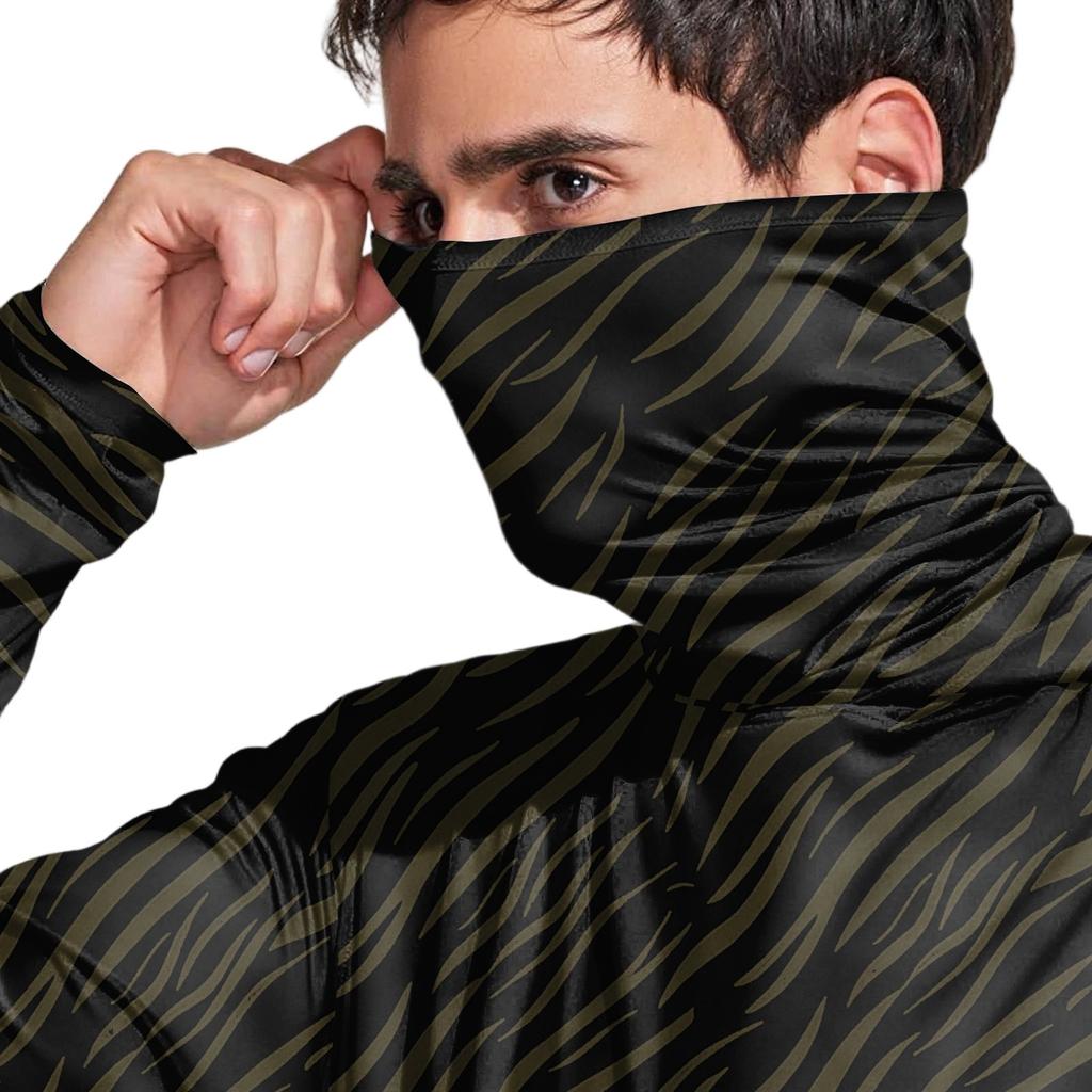 Мужская рубашка с маской Легкая с длинным рукавом Капюшон Для пеших прогулок Рыбалки Для выступлений