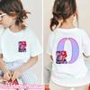 Hot Fashion Girls Boys T-shirts A-Z 26 Letter Kpop Demon Hunter HuntrX Graphic Kids Tops Short Sleeve Tees Shirts Child Clothing