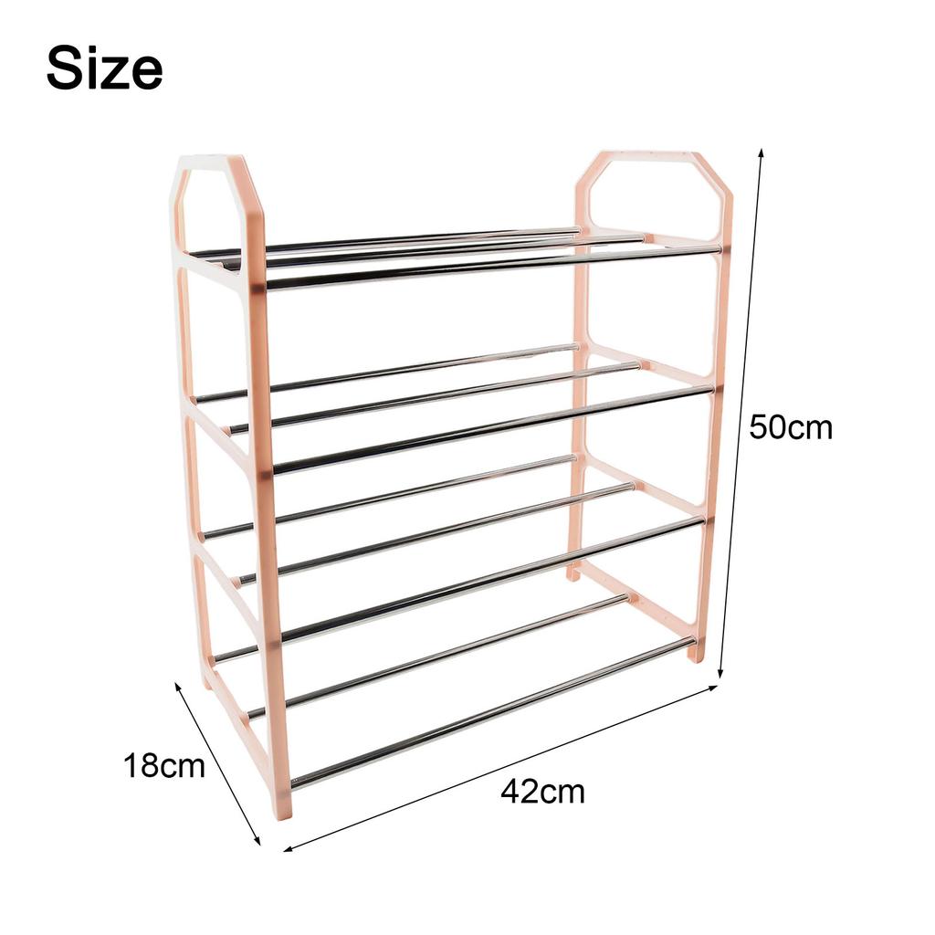 4-layer Metal Shoe Rack Black Easy Assembly Large Capacity Shoe Rack