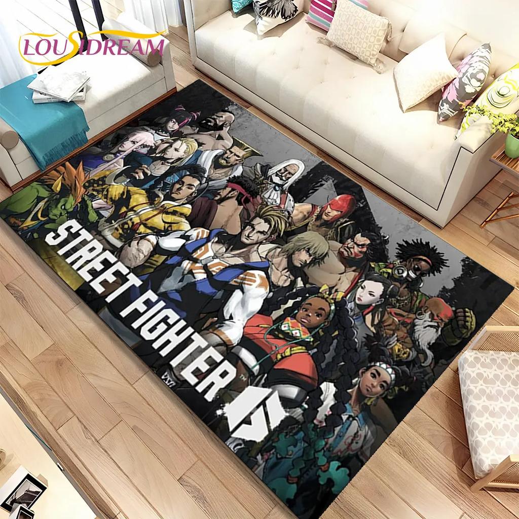 Коврик Street Fighter в стиле ретро, ​​коврик для геймера, коврик для гостиной, спальни, диван, коврик для украшения, детский нескользящий напольный коврик