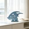 Decorative Wooden Fish Ornaments Hollow Design Coastal Style Fish Desktop Decoration Rustic Beach Style