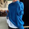 Autumn Winter Women Solid Turtleneck Knitted Sweater Pullovers Fashion Female Long Sleeve Loose Oversized Jumper