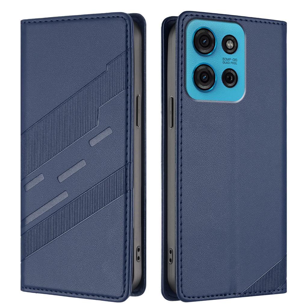 Для Motorola Moto G75 5G Чехлы для телефонов Панк Стиль Тисненый Кошелек Подставка Кожаный Чехол