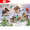 Diamond Painting Cross Stitch Winter Bird Full Round Diamond Embroidery Mosaic Animal Rhinestone