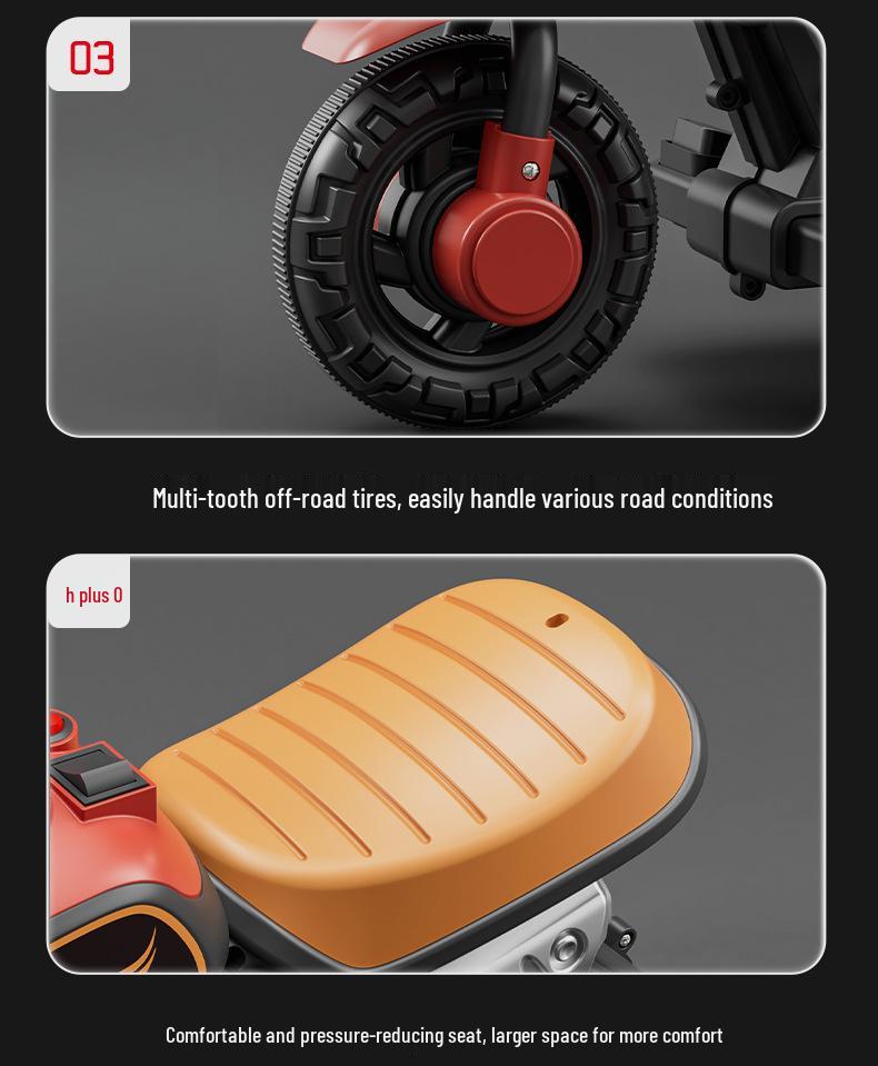 Детский электрический трехколесный велосипед с перезаряжаемым мотором и функцией скольжения – развивающая игрушка для мальчиков и девочек
