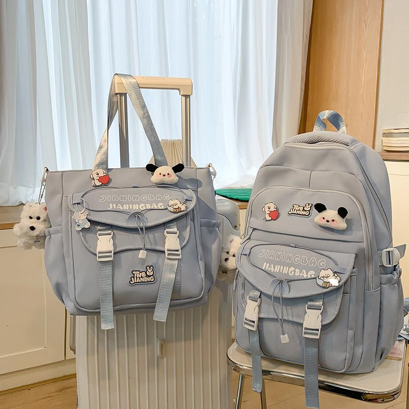 Школьные ранцы Детские для девочек начальной школы, для учениц средней школы, для студентов колледжа, набор из двух предметов, рюкзаки большой вместимости