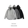 Kaslead New Arrival Black Loose Zip Sweatshirt