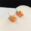 Серьги Мандарины Сладкий Апельсин с крючками S925 - Милые, Простые, Украшения в Свежем Стиле