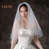 Белая свадебная фата, двухслойная однотонная свадебная фата из мягкого сетчатого материала, выпускная вуаль для косплея с гребнем