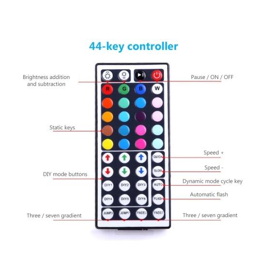 Меняющая цвет 300 светодиодных лент, 44-клавишный контроллер освещения, удаленный бар, декор для вечеринки