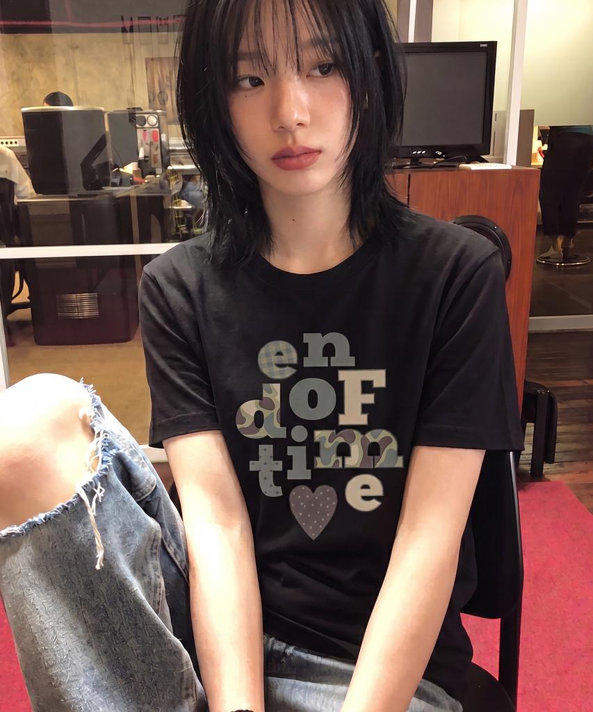 GRAVER [Woman]Endoftime_Camo Slim Short Sleeve T-Shirt_2 Colors