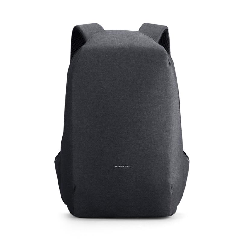Men Backpack Kingsons Business Waterproof Anti-theft Laptop Backpack 15.6 Inch Fashion School Bags for College Student Dark Gray
