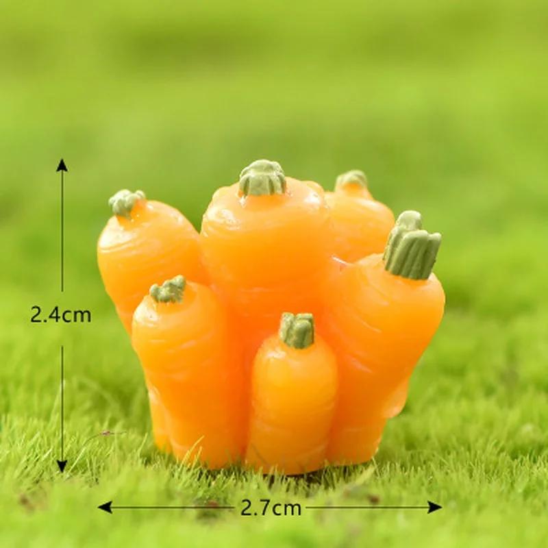 Cartoon Rabbit Carrot Miniature Fairy Garden Accessory Micro Landscape Cactus Decoration Handmade Craft Gift Ornaments