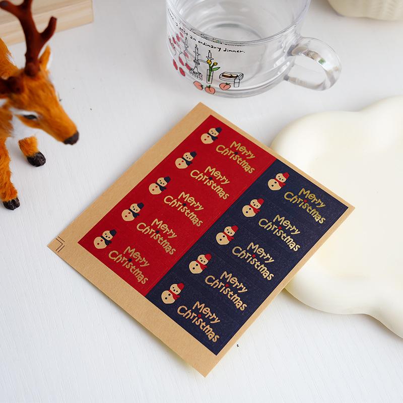 Christmas Cupcake Decoration Top Christmas Tree Reindeer Biscuit Packaging Merry Christmas Party Packaging Bag Decor Stickers