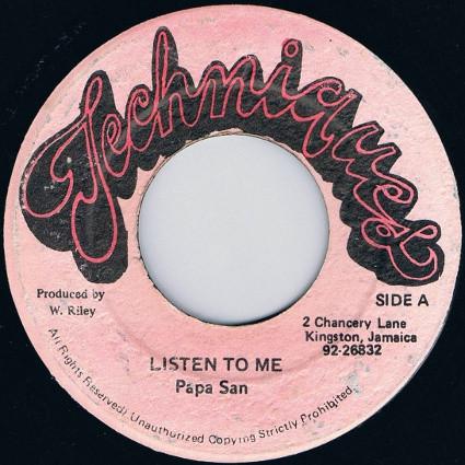 7inch Record PAPA SAN Listen To Me NONE Techniques Jamaica Reggae Ska Dub Used