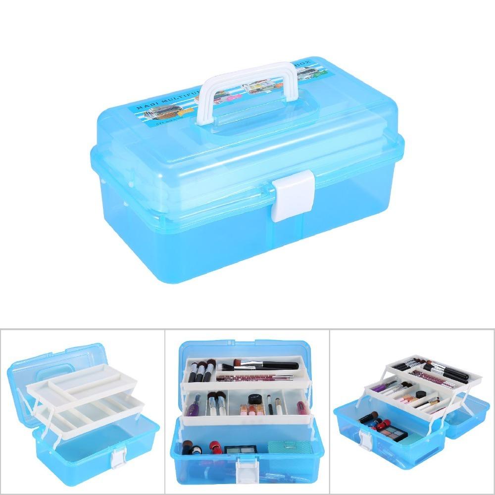 Blue Color Nail Art Storage Box Portable Art Supply Organizer For Baking Supplies