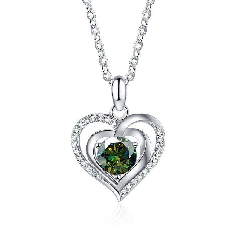 Bague Ringen Серебряное ожерелье из стерлингового серебра 925 пробы с сердцем океана, женская цепочка на ключицы, простой легкий роскошный дизайн, кулон с двойным сердцем