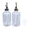 2PCS Coffee Syrup Dispensers 500ml Glass Bottle Dispenser with Stainless Steel Pump Coffee Bar