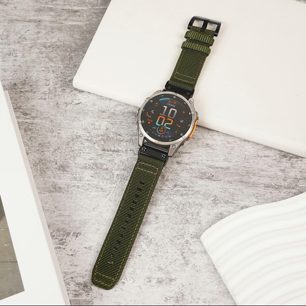 22mm Quick Release Strap for Garmin Tactix 8 47mm/Fenix 8 47mm/E 47mm/Quatix 7 Pro Nylon Braided Watch Band