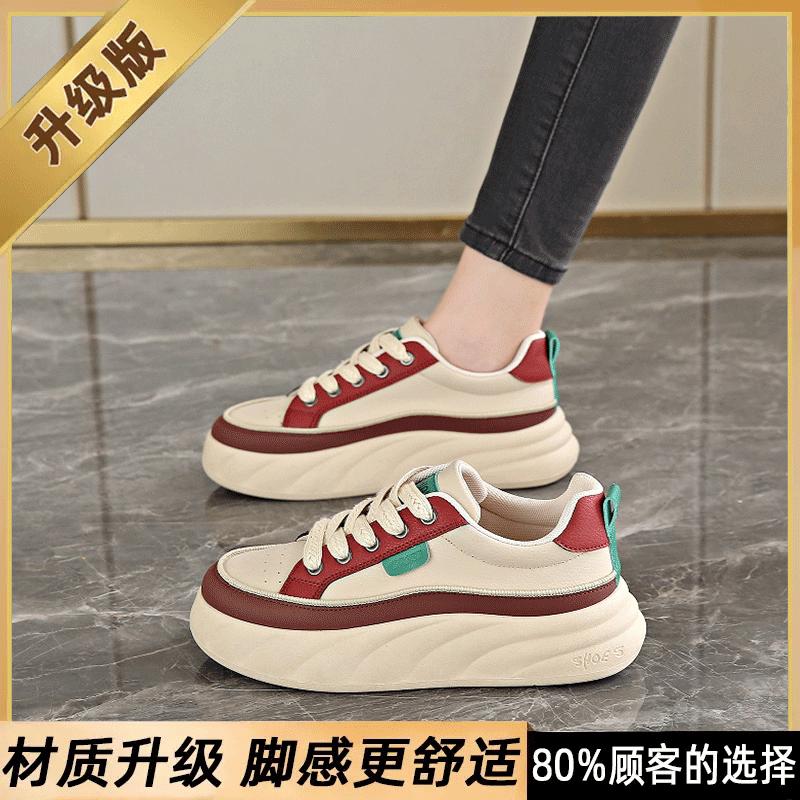 Board shoes new spring and autumn thick-soled muffin size soft-soled sports and leisure shoes