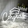 Светодиодная неоновая вывеска Congrat Grad, не мерцает, яркость регулируется, питание от USB, ночник Congrat Graduation Sign