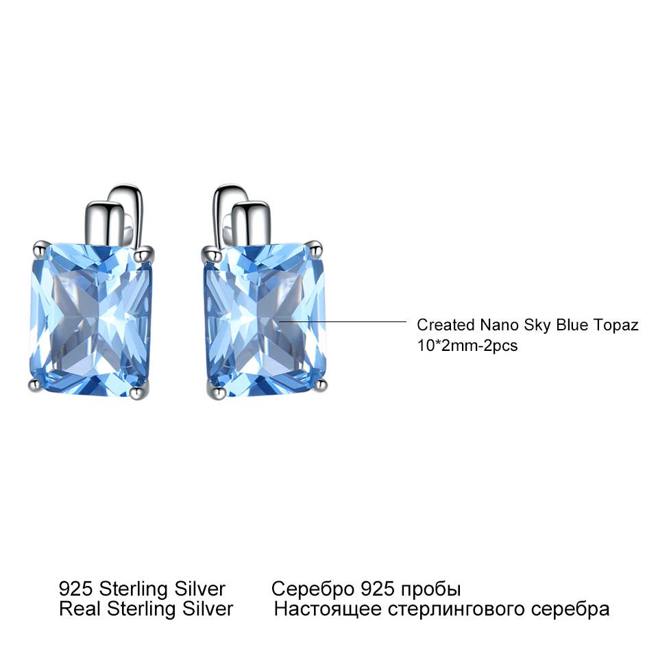 Umcho Luxury 8.0ct Sky Blue Topaz Gemstone Jewelry Clip On Earrings Anniversary Birthday Valentine's Day Jewelry Gifts for Women Wife Her Girls