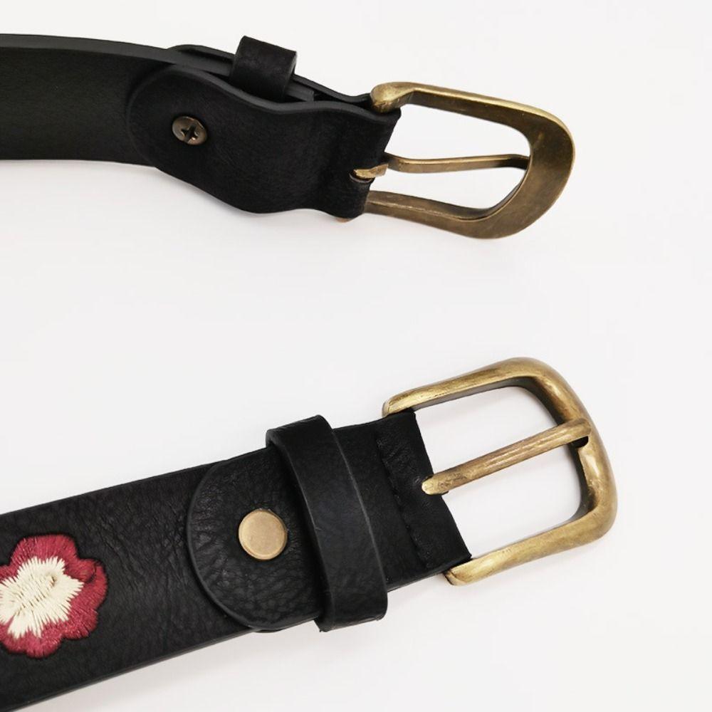 Casual Bohemian Style Waistband Retro Embroidered Floral Belt Waist Accessories