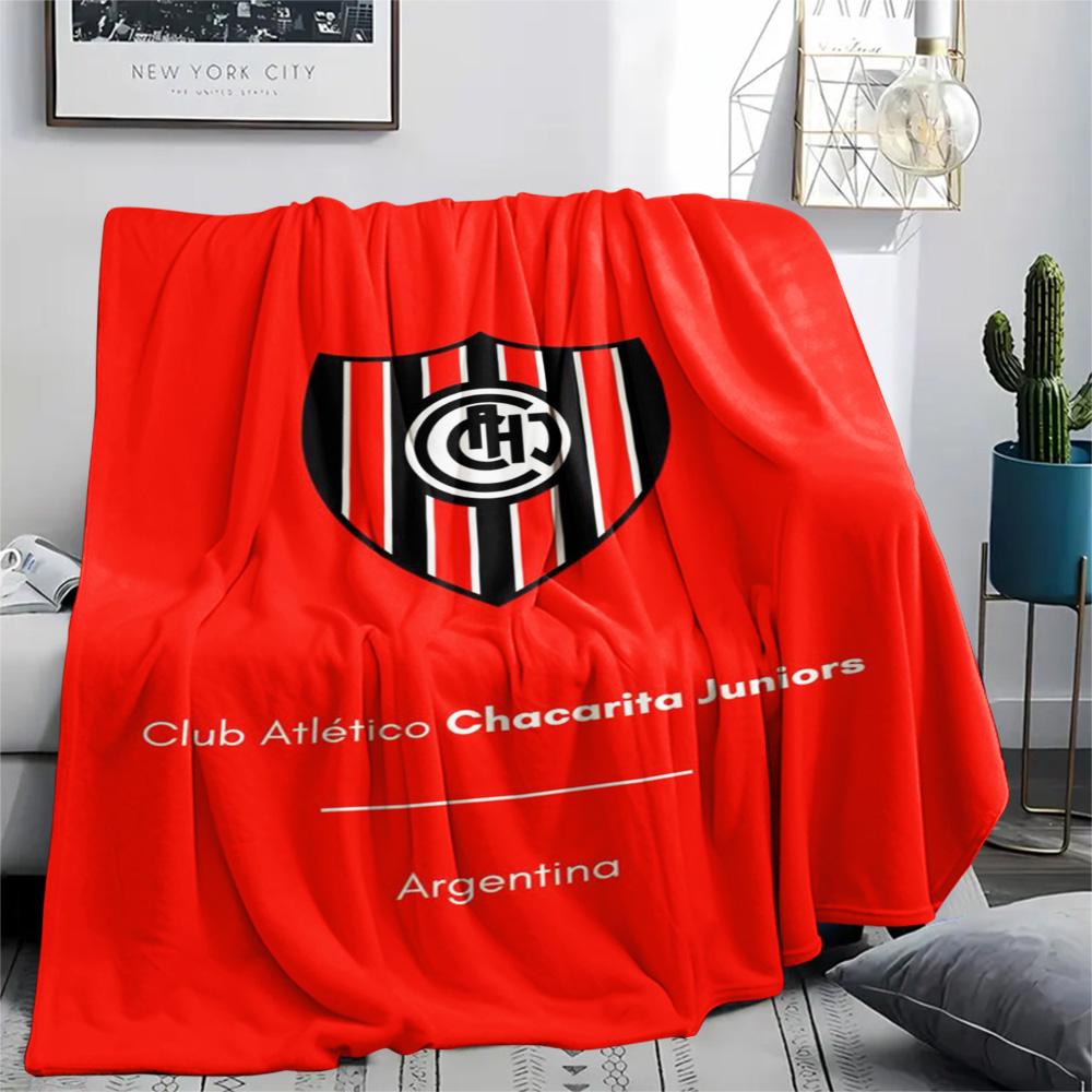 1Pc Chacarita Juniors Print Flannel Blanket High Quality Warm Comfortable Cover for All Seasons Perfect for Gifts Home Decor
