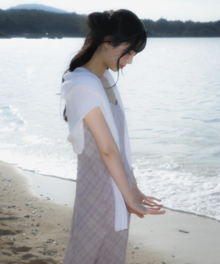 Rose Franz Sheer Grace Slim Long Dress [Pink]