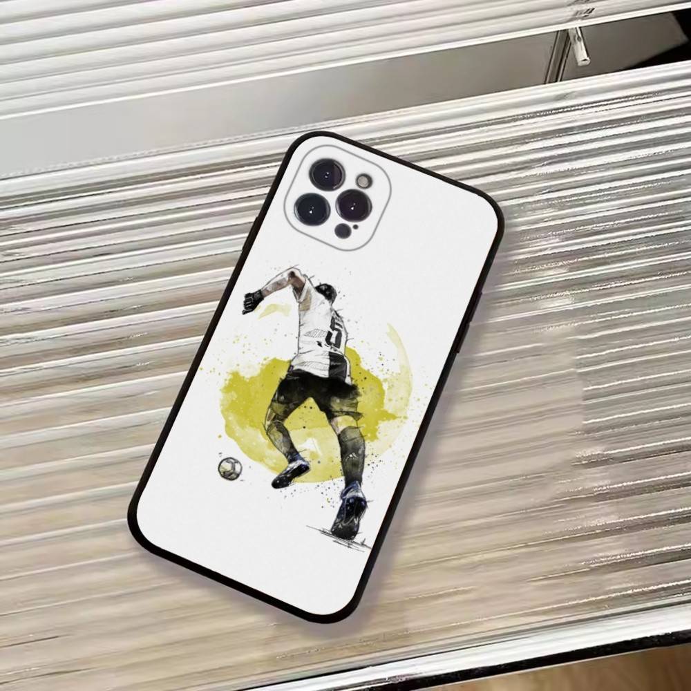 Абстрактная фигура Футбольная поддержка Чехол для телефона Для iPhone 17, 16, 15, 14, 13, 12, 11 Plus, Pro Max, Другие Мягкая черная крышка