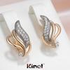 Kinel Shiny Zircon Full Paved Silver Color Drop Earrings For Women Luxury Party Fine Jewelry