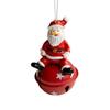 Cute Christmas Santa Bell Pendant Resin/Iron Xmas Tree Pendant  New Year