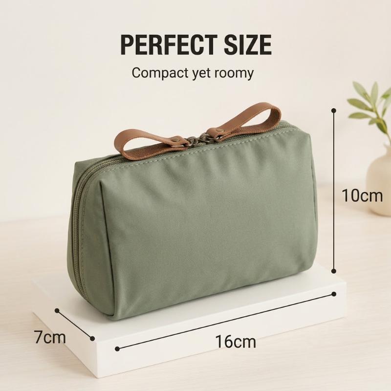 Partitioned Makeup Bag Large Capacity Multicolor Lightweight Travel Cosmetic Storage Pouch for Students Teen Girls