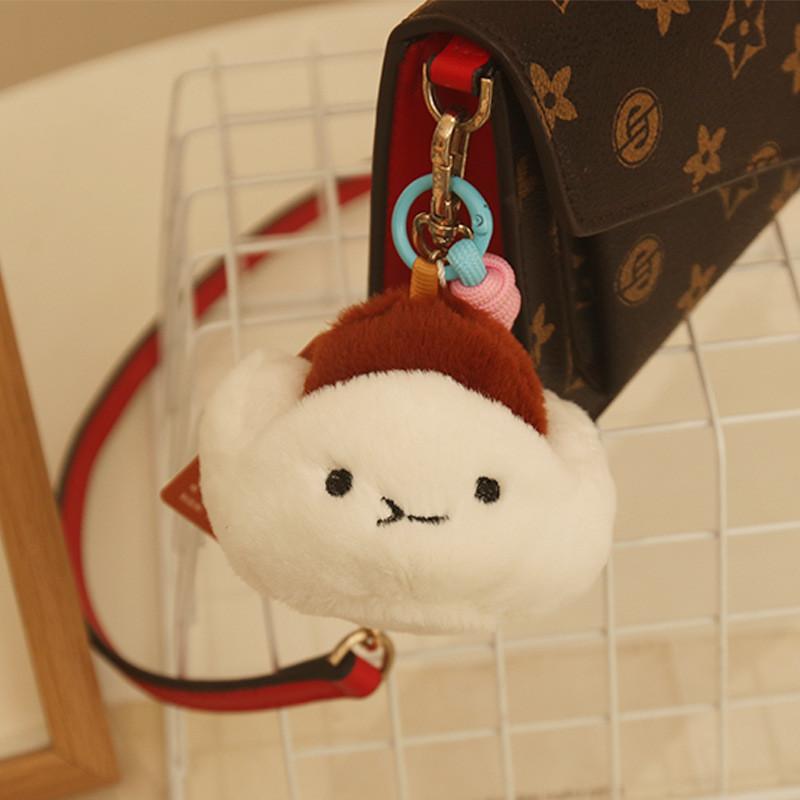 Cute Cha Siu Bao Plush Toy With Water Crystal Soft Material For Backpack Accessories And Gifts