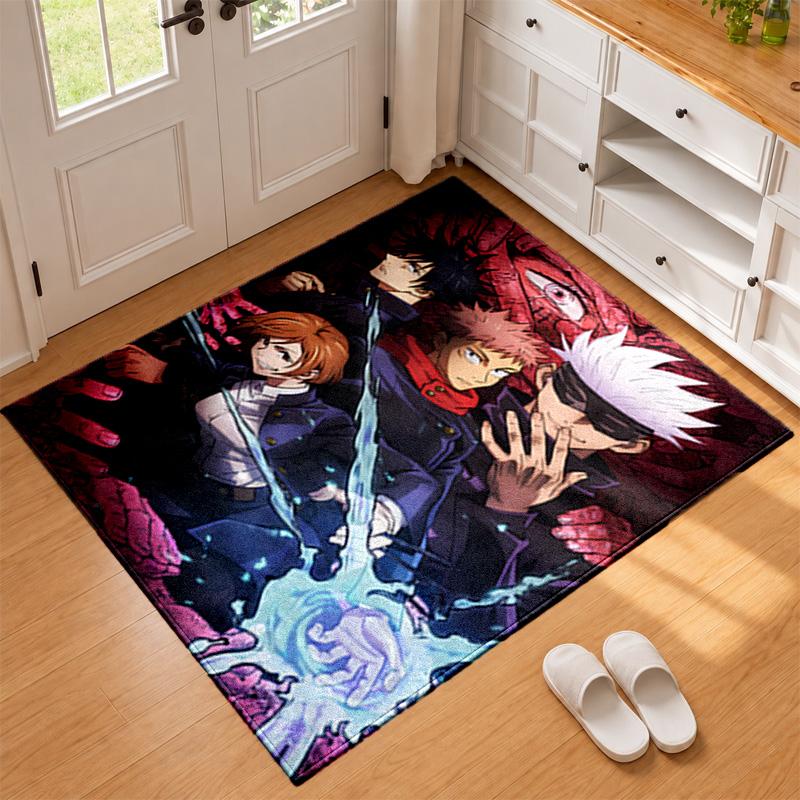 Jujutsu Kaisen Carpet Door Mat for Living Room or Bedroom Protective Mat Under Chair Office Decoration Christmas Gift Birthday Present
