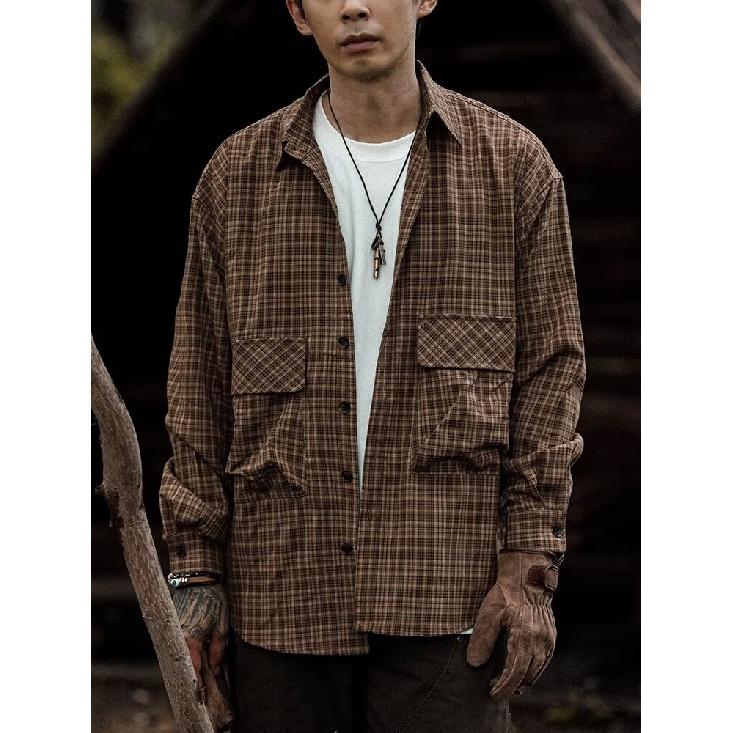 Рубашка мужская в гонконгском стиле, клетчатая, повседневная, в корейском стиле, модная, подходящая ко всему и красивая, супер популярная мужская рубашка, мешковатое пальто