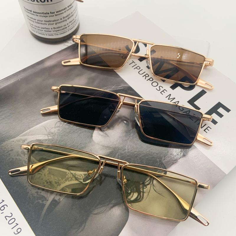 Солнцезащитные очки Mo Wei Metal Square Small Frame женские, светло-зеленые, те же