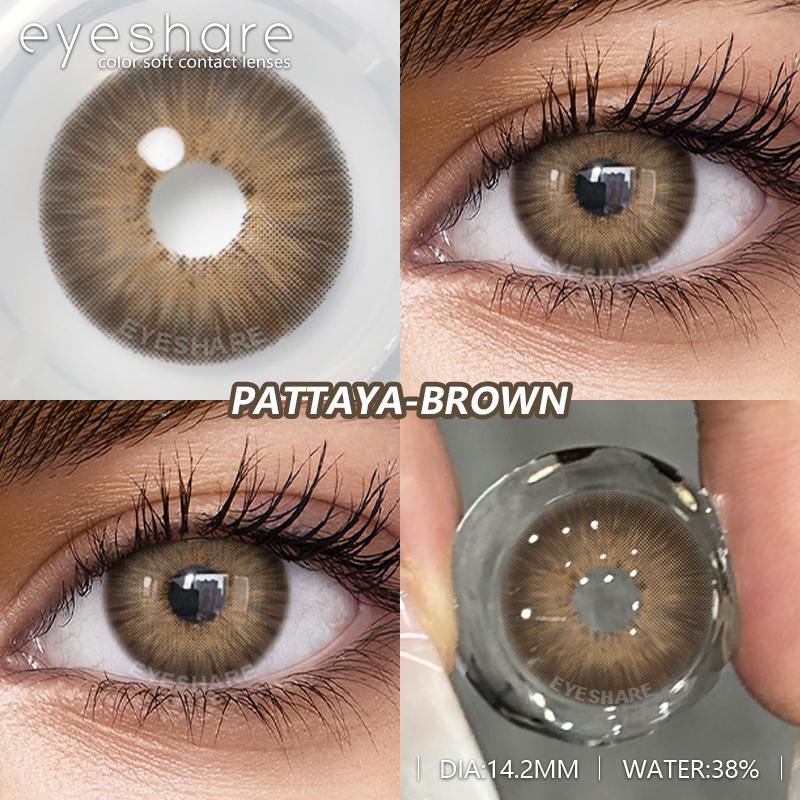 Eyeshare 2pcs Korean Color Contact Lenses for Eyes Blue Eye Contact Lens Brown Contacts Natural Gray Cosmetic Pupils for Eyes
