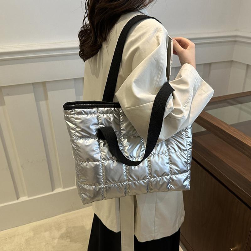 Женские сумки-тоут большой вместимости, стеганые, однотонные, из хлопка с подкладкой, ромбовидные, портативные, для отдыха и путешествий