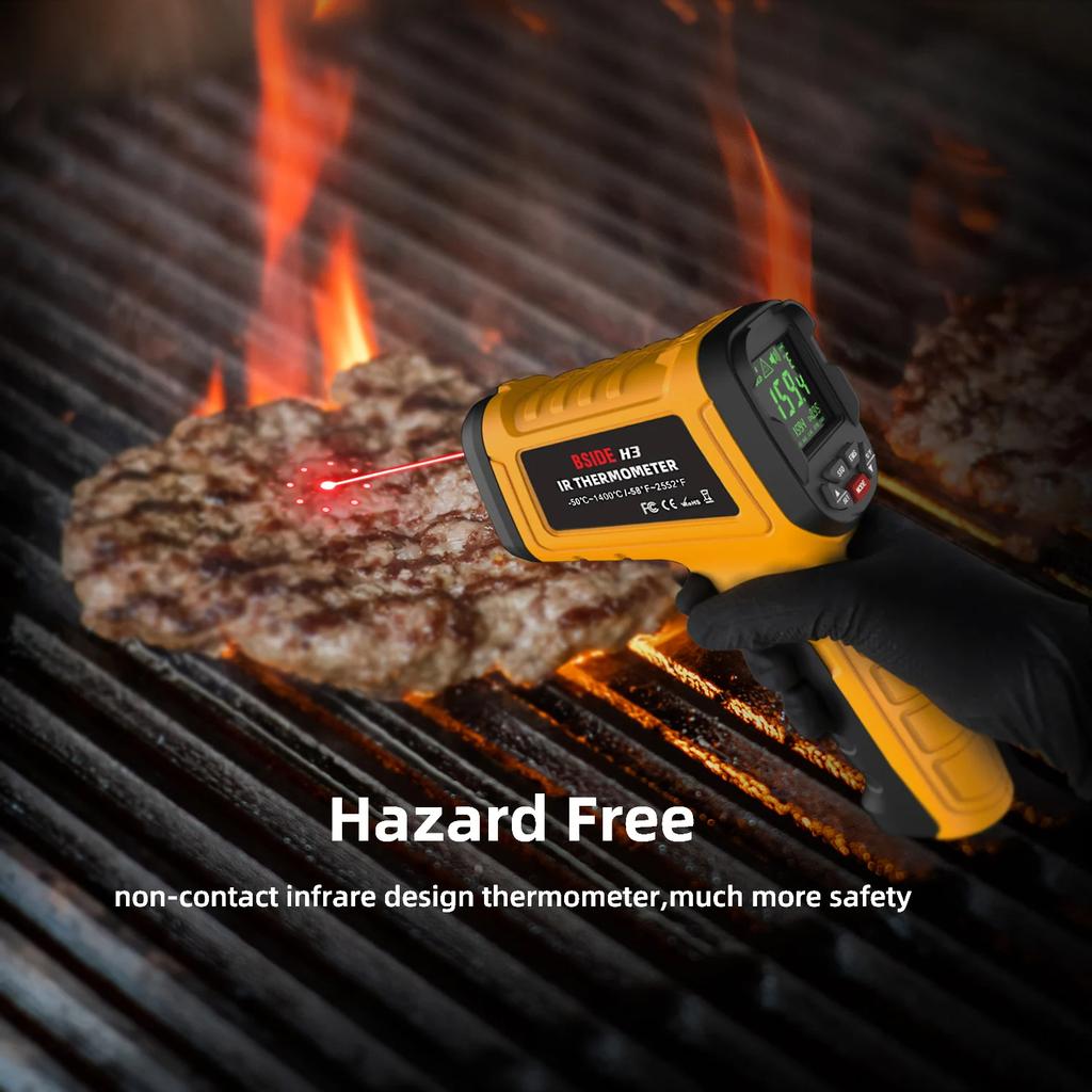 Infrared Thermometer Gun -50~1400°C Professional Handheld BBQ Digital IR-LCD Industrial Non Contact Temperature Measuring Meter
