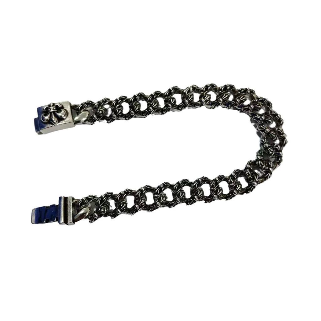 Браслет CH Trendy Retro с подвесками в виде игральных костей и креста, с бриллиантовыми, золотыми и серебряными акцентами