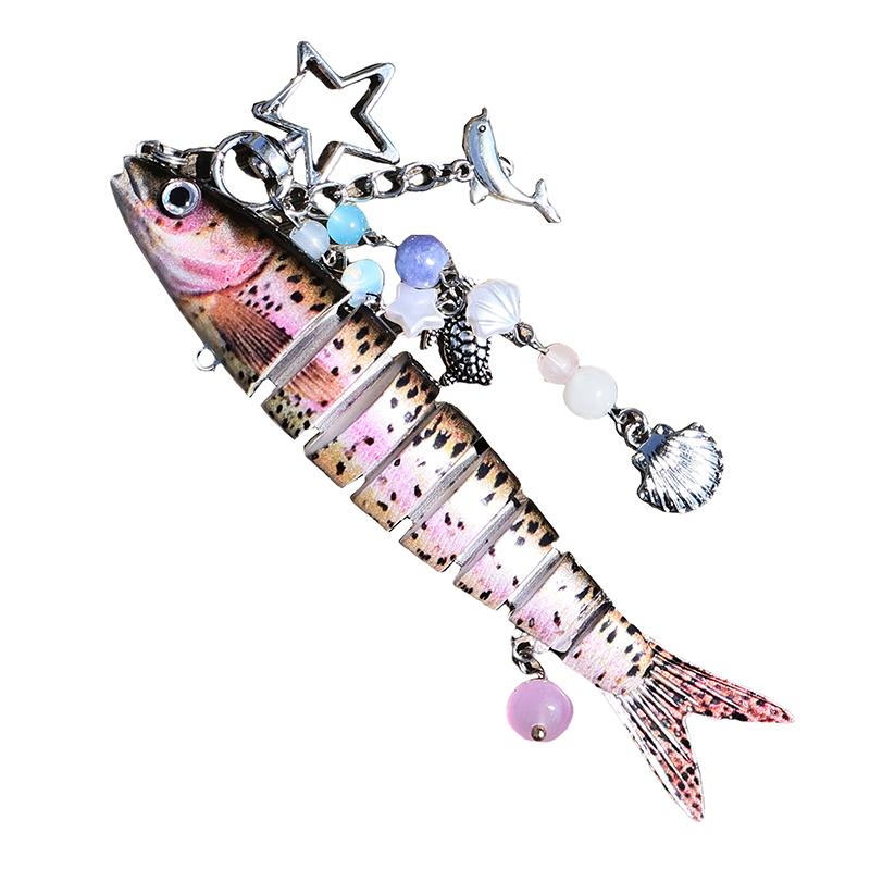 1 шт. Подвеска из бусин в океанском стиле, форма рыбы, брелок для морского отдыха, забавные искусственные рыболовные приманки, оригинальный подарок, разноцветный