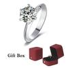 925 Sterling Silver Rings Classic Moissanite Ring Wedding Party Style Diamond Luxury Jewelry for Women