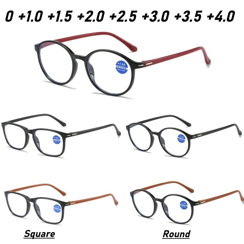 Vintage Round Frame Reading Glasses Men And Women Blue Light Blocking Presbyopia Glasses Ultra Lightweight Full Frame Eyeglasses