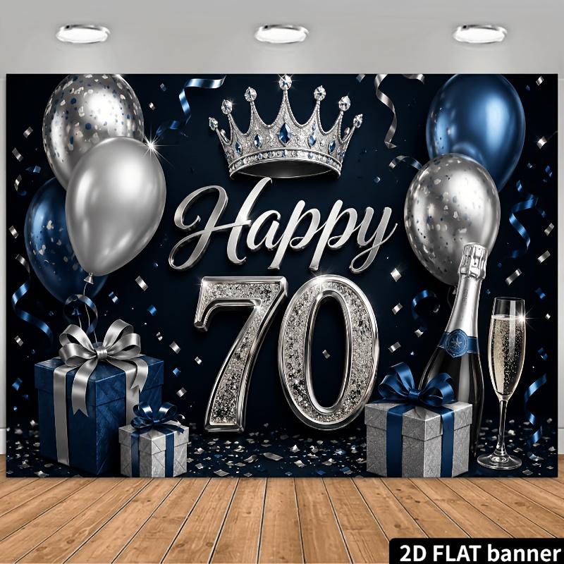 70th Birthday Celebration Banner Background - Easy and convenient to hang. Suitable for indoor or outdoor birthday celebrations.