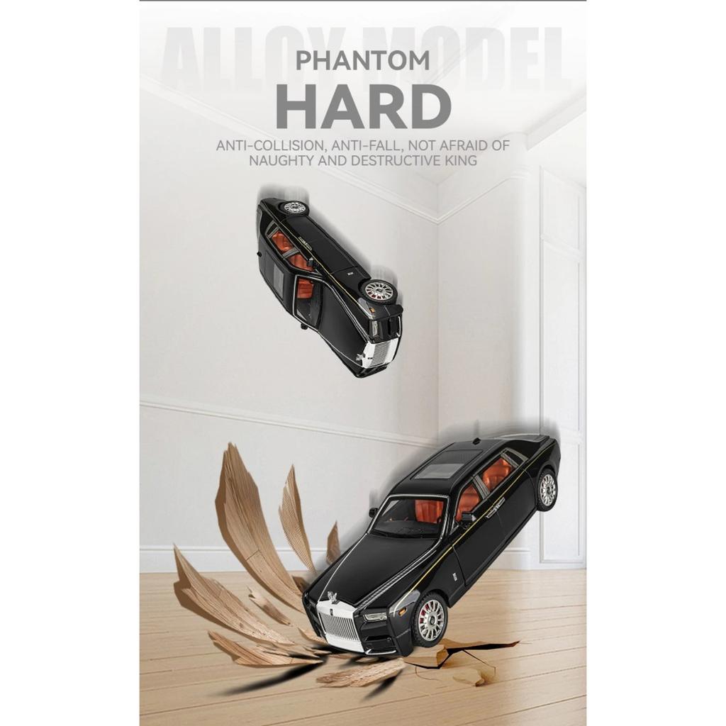 1/18 Rolls-Royce Phantom Model Car, Zinc Alloy Pull Back Toy Diecast Car with Sound and Light, Realistic Modeling Model Toy111