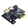 Двухслойная плата-адаптер PCIe с 4 портами PCI-E 1x на 4 USB 3.0 PCI-E Rabbet GPU