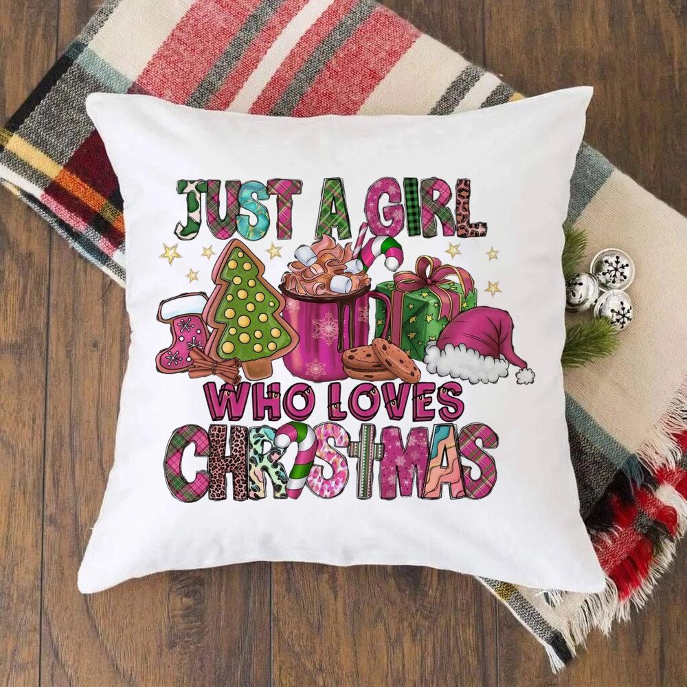 Christmas Crew Deer Print Pillow Case Winter Party Decor Home Cushion Cover Fall Holiday Pillowcase Xmas Gift for Family Friends