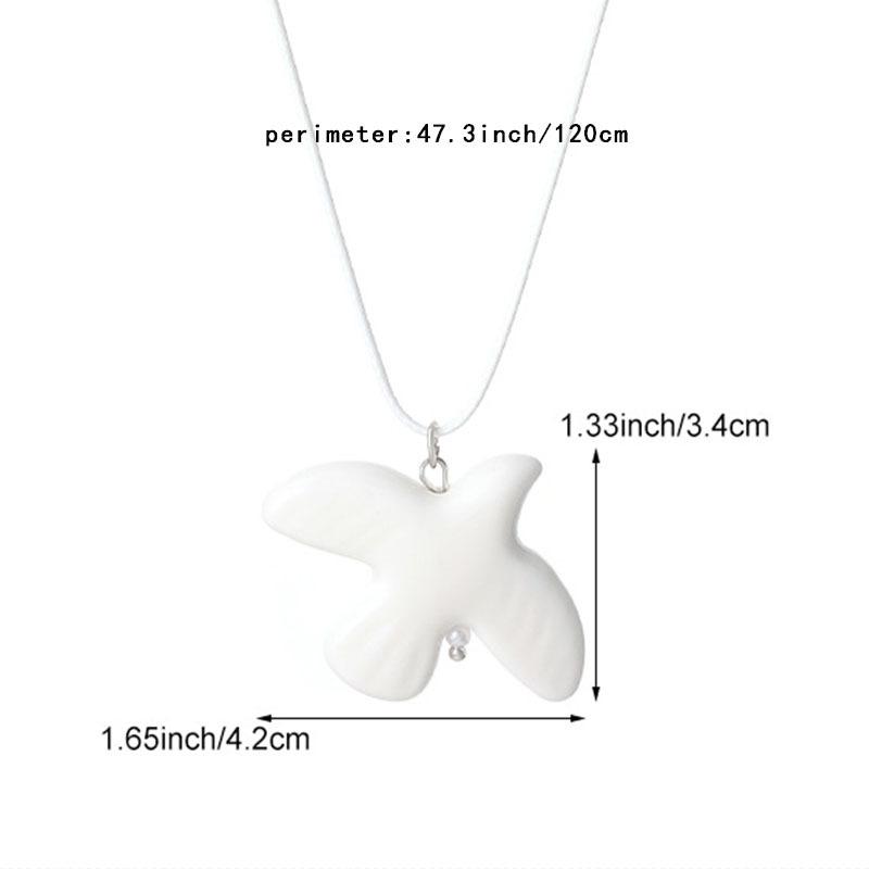 Изысканное ожерелье из белой керамики с голубем мира для женщин, винтажный кулон в виде голубя, цепочка для свитера, праздничные ювелирные аксессуары, подарок